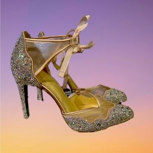 Betsey Johnson beautiful rhinestone heels size 11